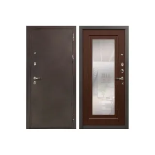 Входная металлическая дверь Лекс 5А Цезарь с Зеркалом Береза мореная (панель №30)