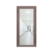 Дверь противопожарная остекленная однопольная ДПО-01/30 (EIW30) из стального профиля, торцевая коробка (880х2090мм), порог с притвором
