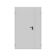 Дверь противопожарная металлическая сплошная двупольная неравнопольная угловая коробка (1250х2075мм) ДПР-Олимп-02/60 (EI60), левая, RAL7035