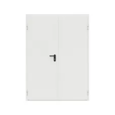 Дверь противопожарная металлическая сплошная двупольная равнопольная угловая коробка ДПР-Олимп-02/60 (EI60) (1450-2075, Левая, RAL 9016)
