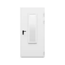 Дверь противопожарная металлическая однопольная типа ДПР-Олимп-01/60К с остеклением торцевая коробка, 1025-2100, Правая, RAL 7035