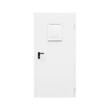 Дверь противопожарная металлическая однопольная ДПР-Олимп-01/30К с остеклением угловая коробка (0950-2075, Правая, RAL 9016)