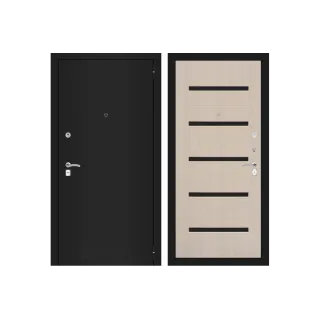 Входная дверь CLASSIC шагрень черная 01 Беленый дуб